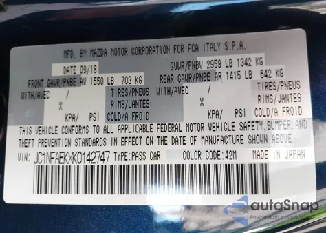 2019 Fiat 124 Spider Lusso z USA, uszkodzony, nr VIN JC1NFAEKXK0142747